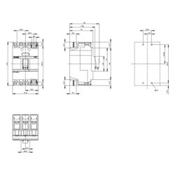 Siemens Lasttrennschalter 3VA1 160A 3-polig 690V Kipphebel schwarz 130x76,2x7... SIEMENS-3VA11161AA320AA0 4042948800362 (Abb. 1)