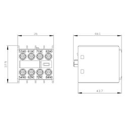 Siemens Hilfsschalterblock 3RH2911-1GA22 2S+2Ö frontseitig Schraubanschluss Baugr... SIEMENS-3RH29111GA22 4011209829244 (Abb. 1)