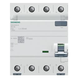 Siemens FI-Schutzschalter 5SV3 4-polig 25A 30mA Typ A 400V 4TE 5SV3342-6... SIEMENS-5SV33426 4001869427768 (Abb. 1)