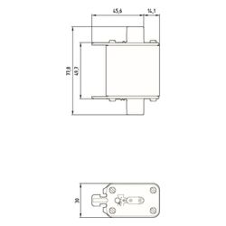 Siemens NH-Sicherungseinsatz NH00 63A 500V AC/250V DC gG Stirnkennmelder 3NA38227... SIEMENS-3NA38227 4001869071084 (Abb. 1)