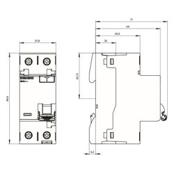 Siemens FI-Schalter 5SV3 Typ A 16A 10mA 1+N-pol 2TE 230V 5SV31116... SIEMENS-5SV31116 4001869429618 (Abb. 1)