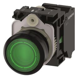 Siemens Drucktaster beleuchtet 22,3mm 24V 1 Schließer Kunststoff schwarz IP67... SIEMENS-3SU11020AB403BA0 4011209957220 (Abb. 1)