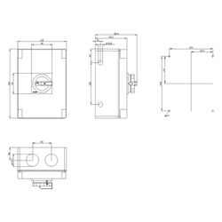 Siemens Hauptschalter 3-polig 100A 37kW IP65 mit Hilfskontakt 1S+1Ö kurzer Drehgr... SIEMENS-3LD27661GP51 4011209524385 (Abb. 1)