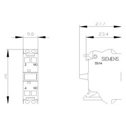 Siemens Kontaktmodul 3SU1400-1AA10-3BA0 1 Schließer Federzuganschluss Frontbe... SIEMENS-3SU14001AA103BA0 4011209950894 (Abb. 1)
