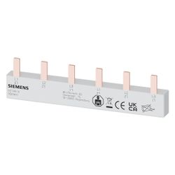 Siemens Stiftsammelschiene 3-phasig 10mm2 102mm 6 TE für 2 Geräte 5ST3613... SIEMENS-5ST3613 4001869318301 (Abb. 1)