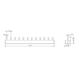 Siemens Stiftsammelschiene 10mm2 4-phasig 12TE 210mm berührungssicher 5ST3622... SIEMENS-5ST3622 4001869318387 (Abb. 1)