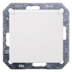 Siemens DELTA i-system Schutzkontaktsteckdose mit Klappdeckel 16A 250V Titanweiß 70x70... SIEMENS-5UB1917 4001869270098 (Abb. 1)