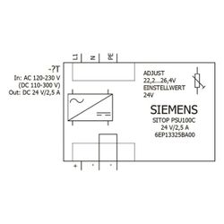 Siemens SITOP PSU100C Stromversorgung 24V 2,5A 60W geregelt Tragschienenmontage I... SIEMENS-6EP13325BA00 4025515152613 (Abb. 1)
