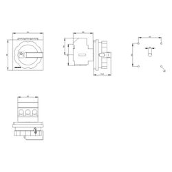 Siemens 3LD25040TK53 Not-Ausschalter 3-polig 63A 22kW IP65 Frontbefestigung 4-Loc... SIEMENS-3LD25040TK53 4011209403338 (Abb. 1)
