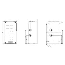 Siemens Aufbaugehäuse für Befehlsgeräte 3-fach 22,3mm Kunststoff Grau 154x85x... SIEMENS-3SU18030AA000AB1 4011209970199 (Abb. 1)