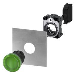 Siemens Leuchtmelder rund 22,3mm grün glatte Linse IP67/IP69K 3SU10016AA400AA... SIEMENS-3SU10016AA400AA0 4011209946286 (Abb. 1)