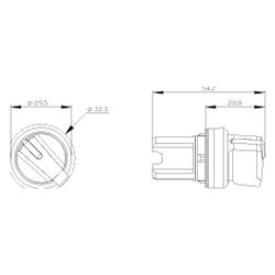 Siemens Knebelschalter 3SU1002-2BC60-0AA0, 22,3mm, IP67/IP69K, Kunststoff, Sc... SIEMENS-3SU10022BC600AA0 4011209956070 (Abb. 1)