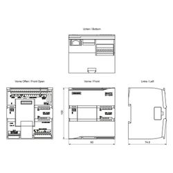 Siemens SIMATIC S7-1200 CPU 1212C Kompakt-CPU DC/DC/Relais 8 DI 6 DO 2 AI 6ES... SIEMENS-6ES72121HE400XB0 4047623402718 (Abb. 1)