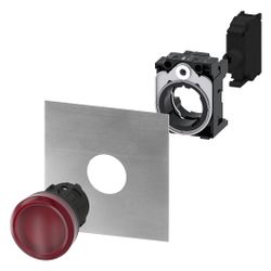 Siemens Leuchtmelder 3SU1001-6AA20-0AA0 rund glatt hoch IP67/IP69K 22,3mm Kun... SIEMENS-3SU10016AA200AA0 4011209946361 (Abb. 1)