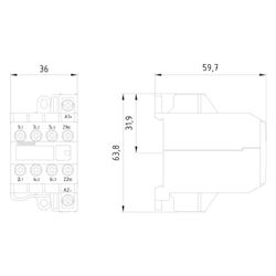 Siemens Motorschütz 3TG10010BB4 3 Schließer 1 Öffner 24V DC 4kW Schraubanschluss... SIEMENS-3TG10010BB4 4011209044975 (Abb. 1)