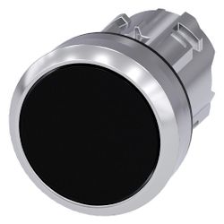 Siemens Drucktaster flach rund 22,3mm schwarz Metall-Frontring tastend 3SU105... SIEMENS-3SU10500AB100AA0 4011209955219 (Abb. 1)