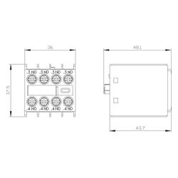 Siemens Hilfsschalterblock 3RH29111FA40 4S für Baugröße S00 bis S3 frontseitig Sc... SIEMENS-3RH29111FA40 4011209829398 (Abb. 1)