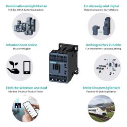 Siemens SIRIUS Koppelschütz 3RT2015-2KB41 3kW 24V DC 3-polig Federzuganschluss Ba... SIEMENS-3RT20152KB41 4011209847002 (Abb. 1)