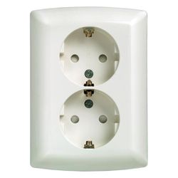 Siemens Doppelsteckdose DELTA i-system mit erhöhtem Berührungsschutz 16A 250V Titanw... SIEMENS-5UB2211-3 4001869474960 (Abb. 1)