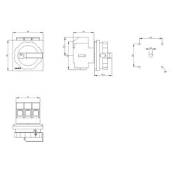 Siemens Not-Ausschalter 3LD27040TK53 3-polig 100A 37kW IP65 kurzer Drehgriff rot ... SIEMENS-3LD27040TK53 4011209403611 (Abb. 1)