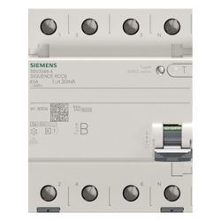 Siemens FI-Schutzschalter SENTRON 5SV3 Typ B 63A 30mA 4-polig 4TE 400V kurzzeitverzög... SIEMENS-5SV33464 4001869549040 (Abb. 1)