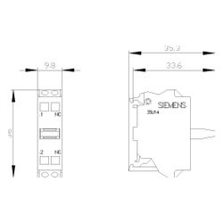 Siemens Kontaktmodul 3SU14002AA103CA0, 1 Öffner, 6 A, Federzuganschluss, Bode... SIEMENS-3SU14002AA103CA0 4011209950948 (Abb. 1)