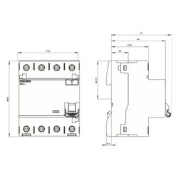 Siemens FI-Schutzschalter 5SV3346-6 Typ A 63A 30mA 4-polig 4TE 400V... SIEMENS-5SV33466 4001869427782 (Abb. 1)