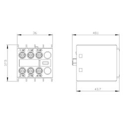 Siemens Hilfsschalterblock 3RH29111HA12 1 Schließer 2 Öffner Baugröße S00-S3 Schr... SIEMENS-3RH29111HA12 4011209829367 (Abb. 1)
