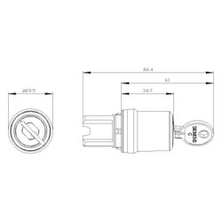 Siemens Schlüsselschalter 3SU1000-5BC01-0AA0 2 Schaltstellungen tastend Front... SIEMENS-3SU10005BC010AA0 4011209950603 (Abb. 1)