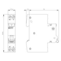 Siemens FI/LS-Schalter 5SV1 1 TE Typ A B10 30mA 6kA 230V 5SV1316-6KK10... SIEMENS-5SV13166KK10 4001869557755 (Abb. 1)