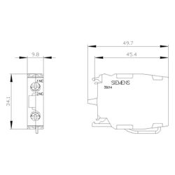 Siemens Kontaktmodul 1 Schließer 1 Öffner Frontbefestigung Schraubanschluss 4... SIEMENS-3SU14001AA101HA0 4011209950993 (Abb. 1)