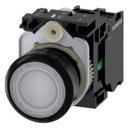 Siemens Leuchtdrucktaster 3SU1102-0AB60-1BA0 tastend 24V IP67/IP69K 22,3mm... SIEMENS-3SU11020AB601BA0 4011209957190 (Abb. 1)