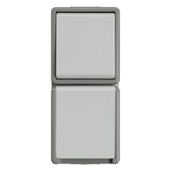 Siemens DELTA Fläche Wechselschalter mit Schutzkontakt-Steckdose IP44 Aufputz 151x66x5... SIEMENS-5TA4816 4001869038278 (Abb. 1)