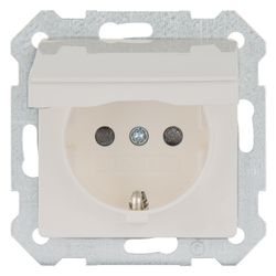 Siemens DELTA i-system Schutzkontaktsteckdose mit Klappdeckel 16A 250V Titanweiß 70x70... SIEMENS-5UB1917 4001869270098 (Abb. 1)