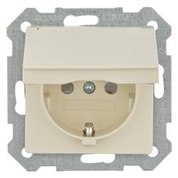 Siemens DELTA i-system Schutzkontakt-Steckdose mit Klappdeckel 16A 250V Elektroweiß Un... SIEMENS-5UB1907 4001869308678 (Abb. 1)