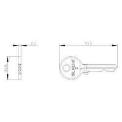Siemens SIRIUS ACT Schlüssel S-10-CG für Schlüsselschalter 3SU19500FP800AA0... SIEMENS-3SU19500FP800AA0 4011209966024 (Abb. 1)