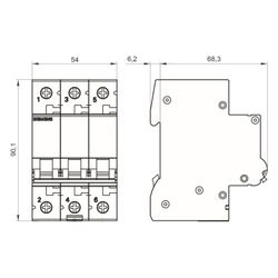 Siemens 5SL43206 5SL4320-6 Leitungsschutzschalter 400V 10KA 3p B... SIEMENS-5SL4320-6 4001869439556 (Abb. 1)