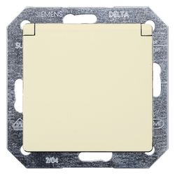 Siemens DELTA i-system Schutzkontakt-Steckdose mit Klappdeckel 16A 250V Elektroweiß Un... SIEMENS-5UB1907 4001869308678 (Abb. 1)