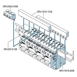 Siemens 3-Phasen-Sammelschiene 3RV19151DB Teilungsabstand 45mm für Leistungsschalte... SIEMENS-3RV19151DB 4011209504646 (Abb. 1)