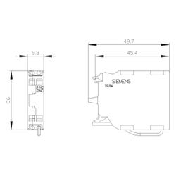 Siemens Kontaktmodul 1 Öffner Frontbefestigung Federzuganschluss 4 A 3SU14001... SIEMENS-3SU14001AA103HA0 4011209951044 (Abb. 1)