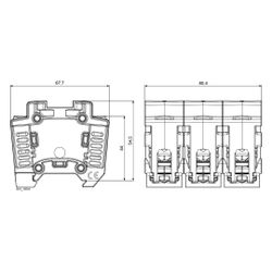 Siemens Neozed Sicherungssockel D02 3-polig 63A 400V Kunststoff DIN-Schiene mit Abdeck... SIEMENS-5SG5702 4001869503066 (Abb. 1)