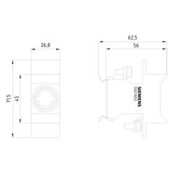 Siemens NEOZED-Sicherungssockel D02 63A 1-polig mit Berührungsschutz für DIN-Schiene 4... SIEMENS-5SG1653 4001869302942 (Abb. 1)