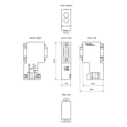 Siemens SIMATIC DP PROFIBUS Anschlussstecker 90 Grad mit PG-Buchse 15,8x64x35... SIEMENS-6ES79720BB120XA0 4025515067085 (Abb. 1)