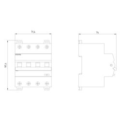 Siemens FI/LS-Schalter 4-polig 16A 30mA Typ A C-Charakteristik 6kA 4TE 5SU1346-7F... SIEMENS-5SU13467FP16 4001869578187 (Abb. 1)