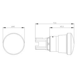 Siemens SIRIUS ACT Not-Halt-Pilzdrucktaster 22,3mm rund rot 40mm Zug-Entriege... SIEMENS-3SU10001HA200AA0 4011209937185 (Abb. 1)