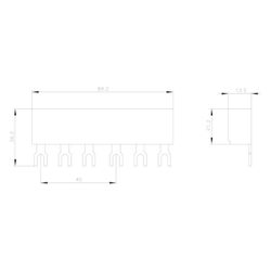 Siemens 3-Phasen-Sammelschiene 45mm Teilungsabstand für Leistungsschalter Baugröße ... SIEMENS-3RV19151AB 4011209504615 (Abb. 1)