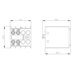 Siemens 3RH29111HA11 Hilfsschalterblock 1S+1Ö S00/S0 front Schraubanschluss... SIEMENS-3RH29111HA11 4011209829381 (Abb. 1)