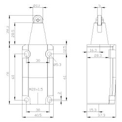 Siemens SIRIUS Positionsschalter 3SE5112-0CD02 Rollenstößel Metall 40mm 1S/1Ö IP6... SIEMENS-3SE51120CD02 4011209692152 (Abb. 1)