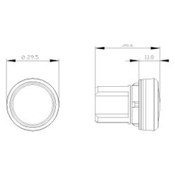 Siemens Leuchtmelder rund hoch weiß 22,3mm IP67/IP69K Kunststoff schwarz 3SU1... SIEMENS-3SU10516AA600AA0 4011209946460 (Abb. 1)