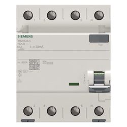 Siemens FI-Schalter Typ F 63A 30mA 4-polig 4TE 400V 5SV33463... SIEMENS-5SV33463 4001869484471 (Abb. 1)